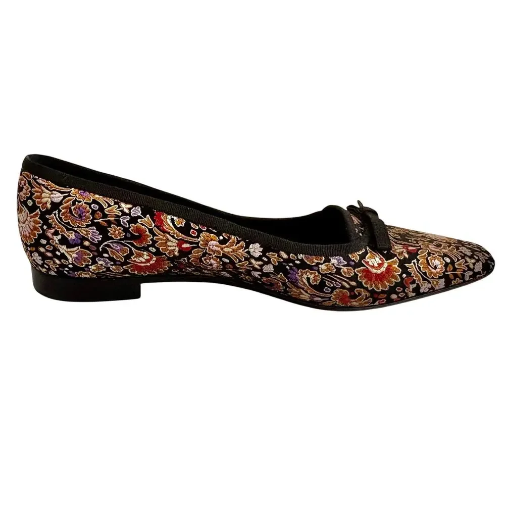 Talbots Metallic Satin Tapestry Brocade Ballet Flats Shoes Medieval Renaissance